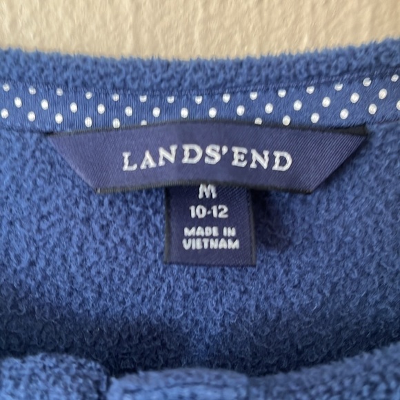 Lands End Micro Fleece Pullover Size M 10–12 Button in Front Crew Neck Buttons - Picture 5 of 13